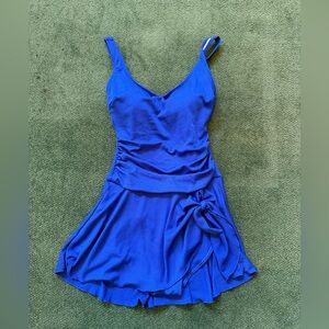 Ribbed Swimdress Size M Blue